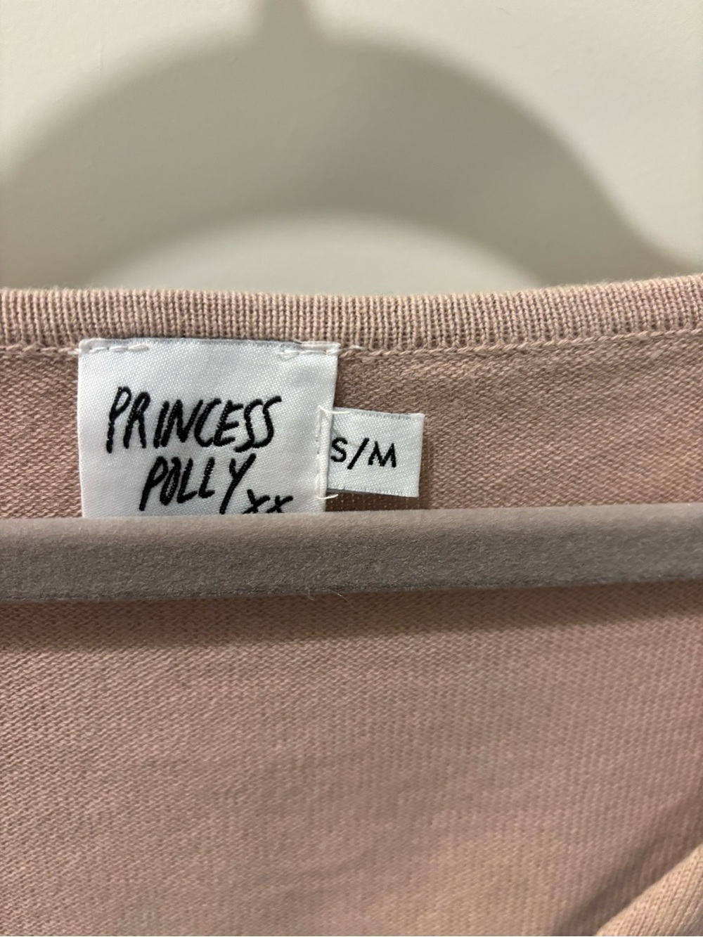 Princess Polly tan Drawstring V‑Neck Ribbed Crop Top - Picture 4 of 4